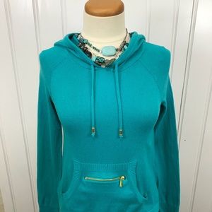 JUICY COUTURE aqua hoodie sweater size small